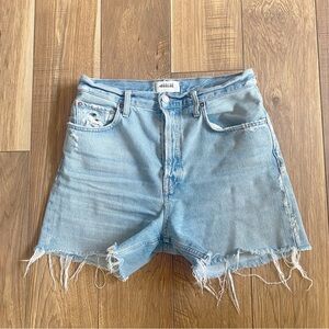 Agolde Denim Blue Distressed Women Shorts